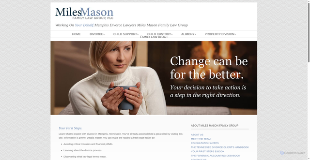 Security scan screenshot of https://memphisdivorce.com/