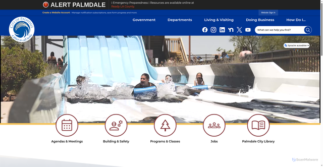 Security scan screenshot of https://cityofpalmdaleca.gov/