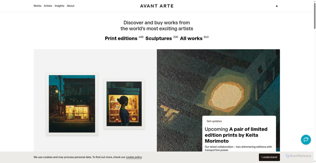 Security scan screenshot of https://avantarte.com/