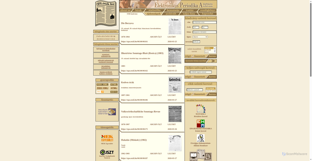 Security scan screenshot of https://epa.oszk.hu