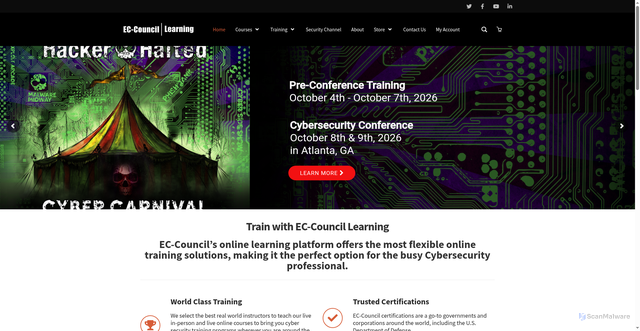 Security scan screenshot of https://iclass.eccouncil.org
