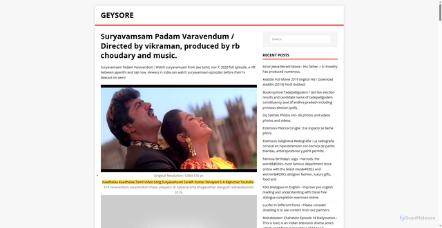 Security scan screenshot of https://resoyek.pages.dev/posts/suryavamsam-padam-varavendum/