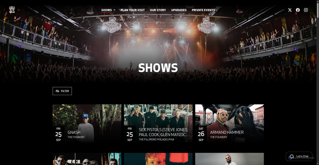 Security scan screenshot of https://www.thefillmorephilly.com/shows?linkId=100000361137628