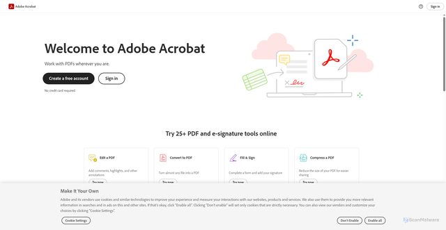 Security scan screenshot of https://scapaplc.eu1.documents.adobe.com