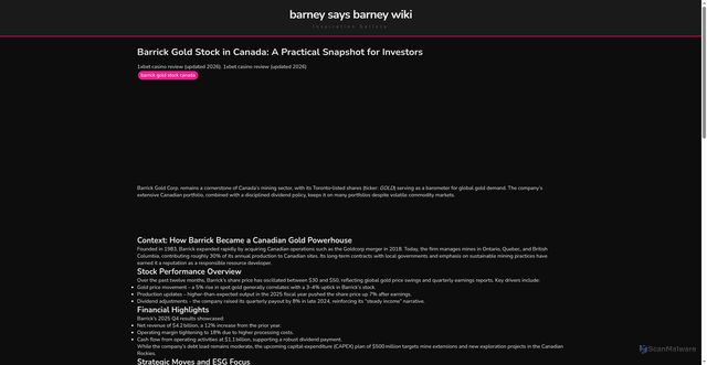 Security scan screenshot of https://nusadigitalflow-dptj67vhrte8.edgeone.app/barrick-gold-stock-canada.html