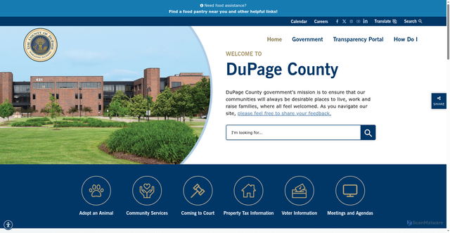Security scan screenshot of https://www.dupagecounty.gov/