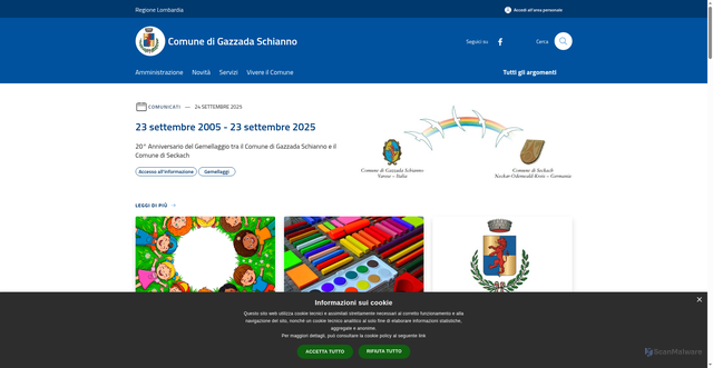 Security scan screenshot of https://www.comune.gazzada-schianno.va.it