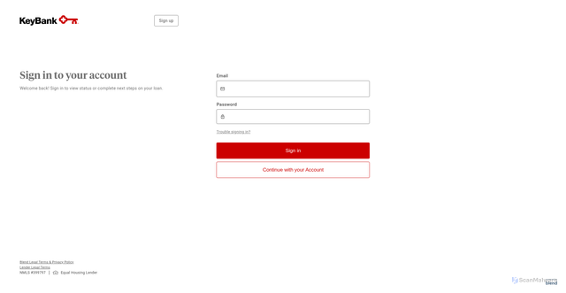 Security scan screenshot of https://myhome.key.com/