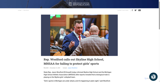 Security scan screenshot of https://gophouse.org/posts/rep-woolford-calls-out-skyline-high-school-mhsaa-for-failing-to-protect-girls-sports