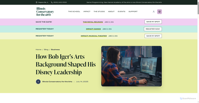 Security scan screenshot of https://ilconservatory.org/bob-iger-disney-ceo-leadership/