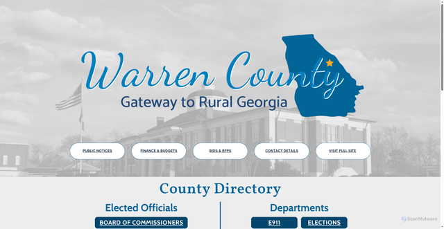 Security scan screenshot of https://warrencountyga.gov/