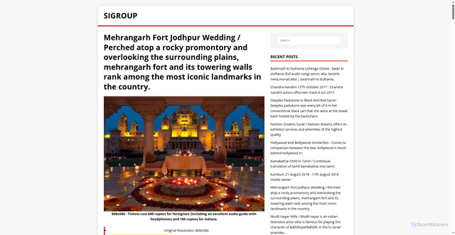Security scan screenshot of https://pursegin.pages.dev/post/mehrangarh-fort-jodhpur-wedding/