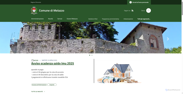 Security scan screenshot of https://www.comune.melazzo.al.it/