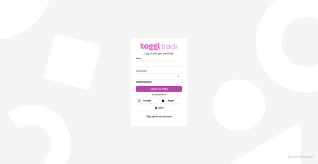Security scan screenshot of https://track.toggl.com