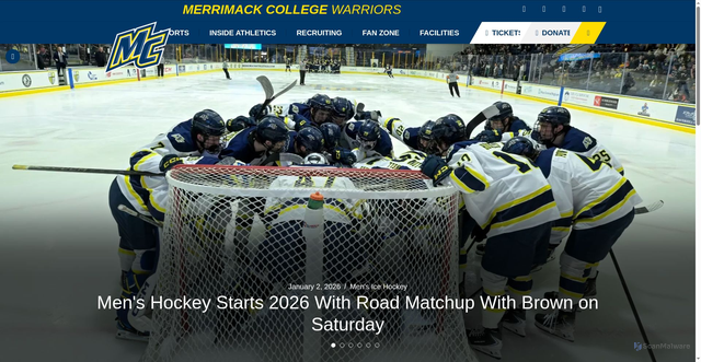 Security scan screenshot of https://merrimackathletics.com/