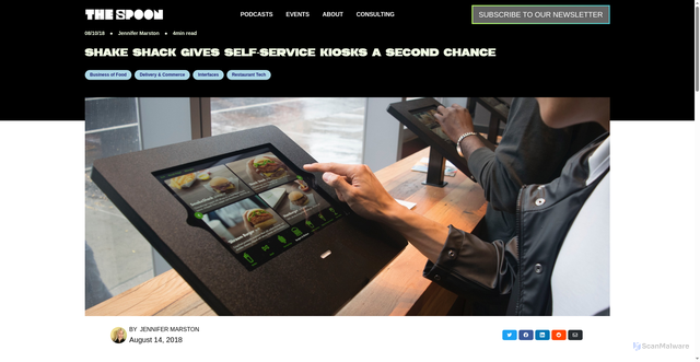Security scan screenshot of https://thespoon.tech/shake-shack-gives-self-service-kiosks-a-second-chance/
