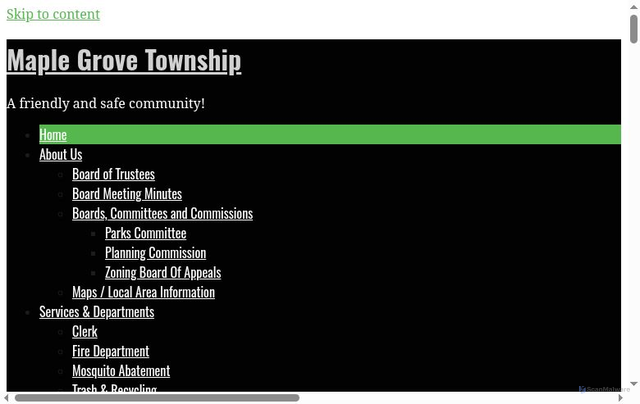 Security scan screenshot of https://maplegrovetownshipmi.gov/