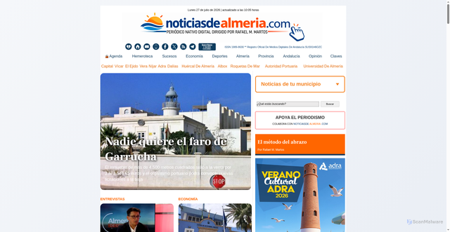 Security scan screenshot of https://www.noticiasdealmeria.com