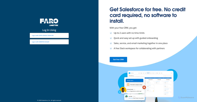 Security scan screenshot of https://faro.my.salesforce.com