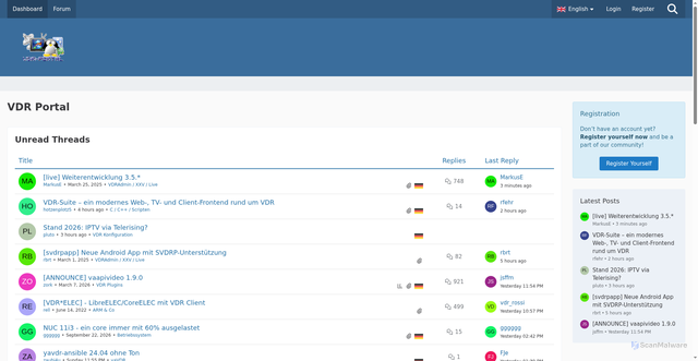 Security scan screenshot of https://www.vdr-portal.de