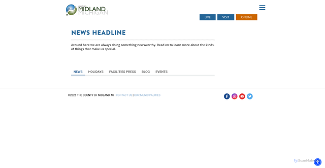 Security scan screenshot of https://midlandcountymi.gov/news