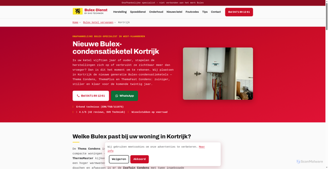 Security scan screenshot of https://keteldienst.be/bulex-ketel-vervangen-kortrijk/