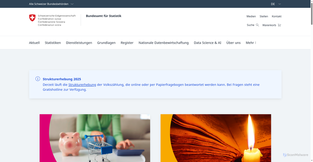 Security scan screenshot of https://www.bfs.admin.ch/bfs/de/home.html