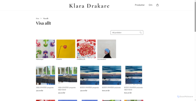 Security scan screenshot of https://klaradrakare.se