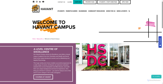 Security scan screenshot of http://www.havant.ac.uk