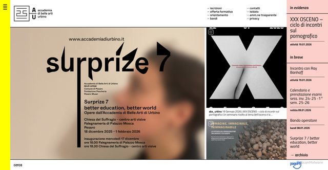 Security scan screenshot of https://www.accademiadiurbino.it/