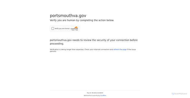 Security scan screenshot of https://portsmouthva.gov/