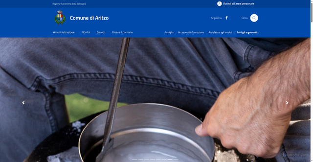 Security scan screenshot of https://comune.aritzo.nu.it/