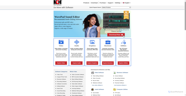 Security scan screenshot of https://help.nchsoftware.com
