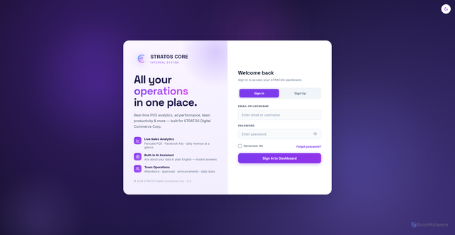 Security scan screenshot of https://stratos-core.pages.dev/$%7BcurrImg%7D