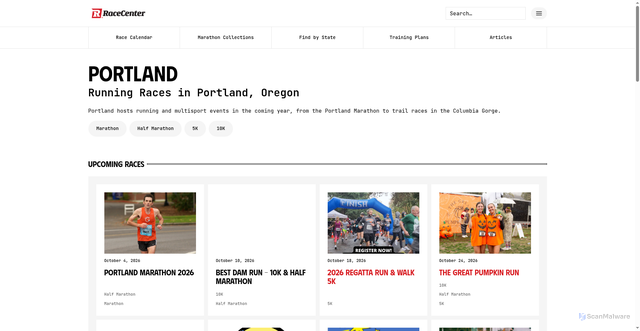 Security scan screenshot of https://www.racecenter.com/city/portland