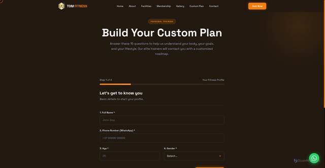 Security scan screenshot of https://tomfitness.pages.dev/custom-plan