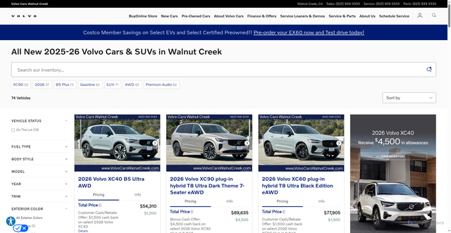 Security scan screenshot of https://www.volvocarswalnutcreek.com/new-inventory/index.htm?srsltid=AYCX9vL3H67r7avgYm-iP7uU5cHpkEks42kjo7RPzdgddYRr_JMQCJtD