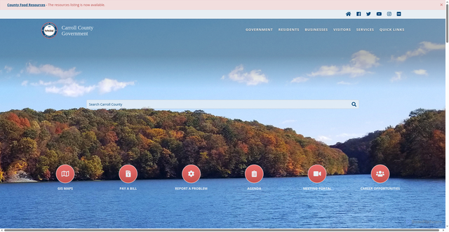 Security scan screenshot of https://www.carrollcountymd.gov/