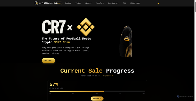 Security scan screenshot of https://officialcr7coin.com/
