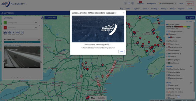 Security scan screenshot of http://newengland511.org/