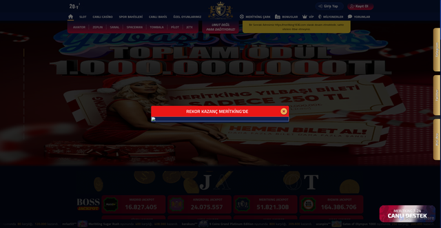 Security scan screenshot of https://meritkimg1695.com/play/slot/softswiss/softswiss-MeritkingMillion/9554/0