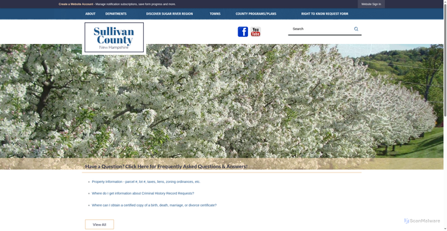 Security scan screenshot of https://sullivancountynh.gov/