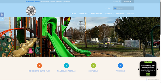 Security scan screenshot of https://cityofroncevertewv.gov/