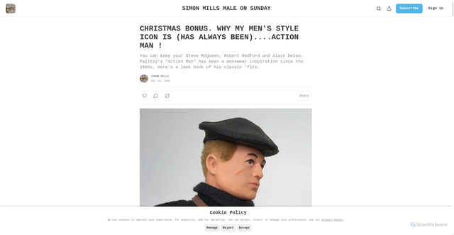 Security scan screenshot of https://simonmillsmaleonsunday.substack.com/p/christmas-bonus-why-my-mens-style
