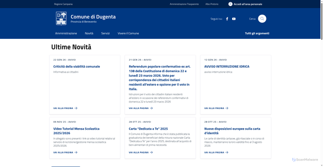 Security scan screenshot of https://comune.dugenta.bn.it/