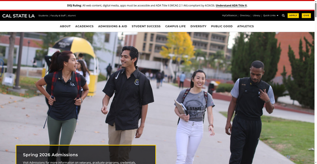 Security scan screenshot of https://calstatela.edu