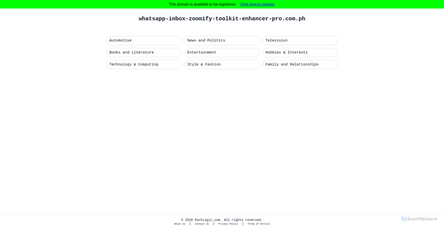 Security scan screenshot of http://whatsapp-inbox-zoomify-toolkit-enhancer-pro.com.ph/
