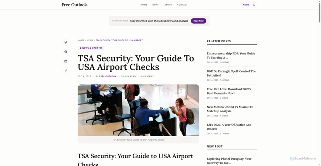 Security scan screenshot of https://web.nutritionjobs.com/strategic-field/tsa-security-your-guide-to-usa-airport-checks-1764800939