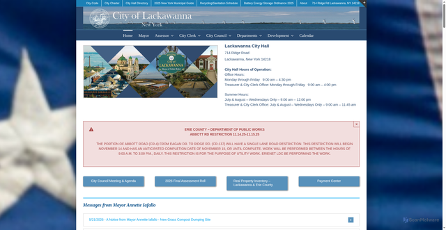 Security scan screenshot of https://lackawannany.gov/