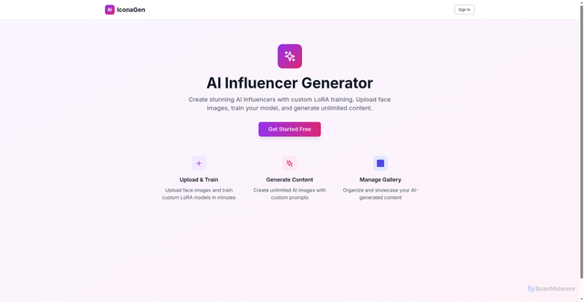 Security scan screenshot of https://www.iconagen.com/
